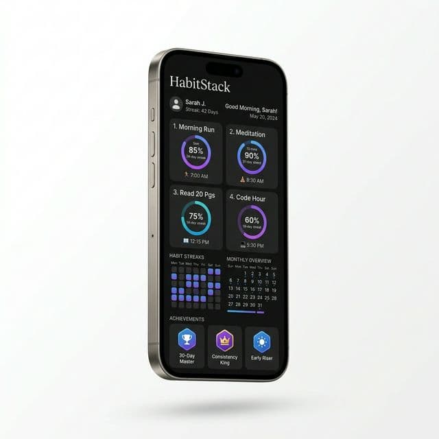 HabitStack app mockup