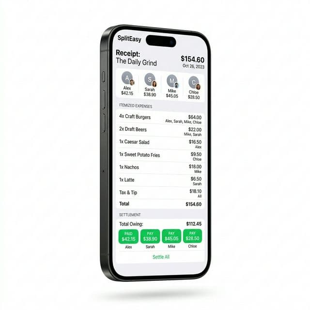 SplitEasy app mockup